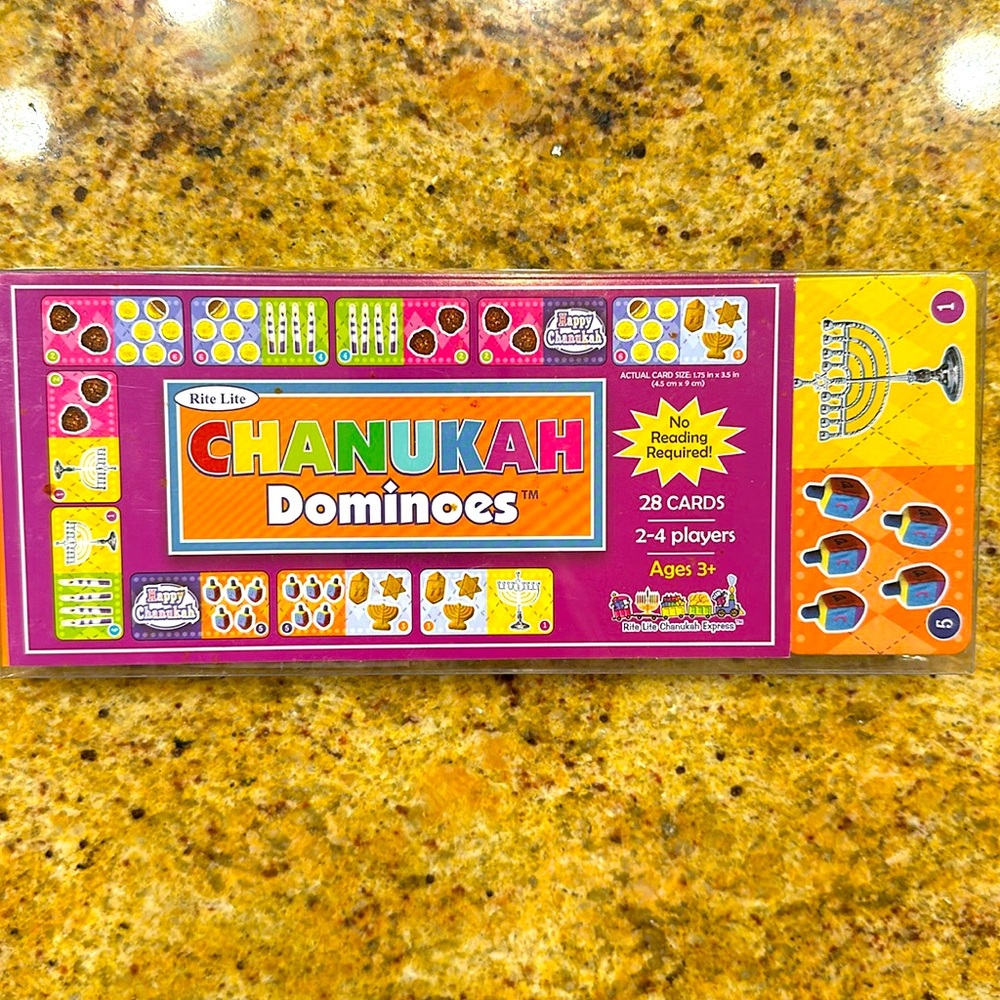 NEW🕎CHANUKAH DOMINOES BY RITE LITE FOR 2-4 PLAYERS - NO READING REQUIRED